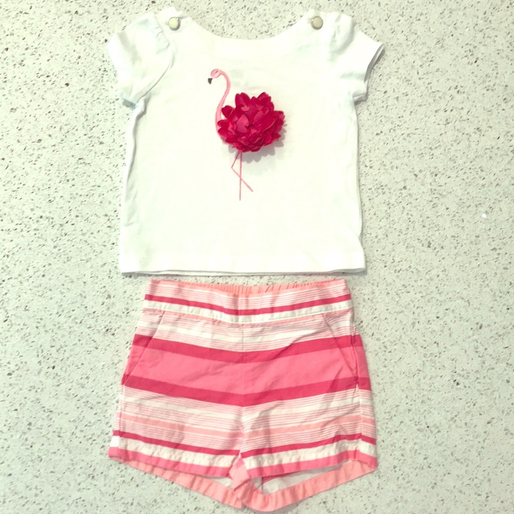 Janie and Jack girls 3-6 months top and shorts set